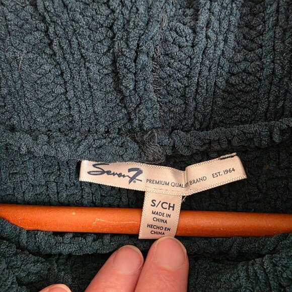 Seven7 Women's Chenille Cowl Neck Oversized Green Sweater Size Small - Picture 3 of 5